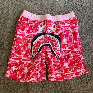 bape shorts pink